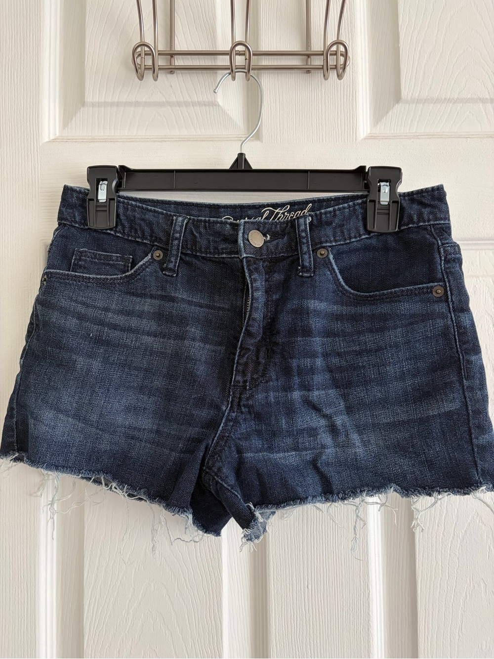 Universal Thread Dark Blue Frayed Denim Shorts